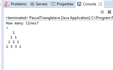 Pascal Triangle in Java